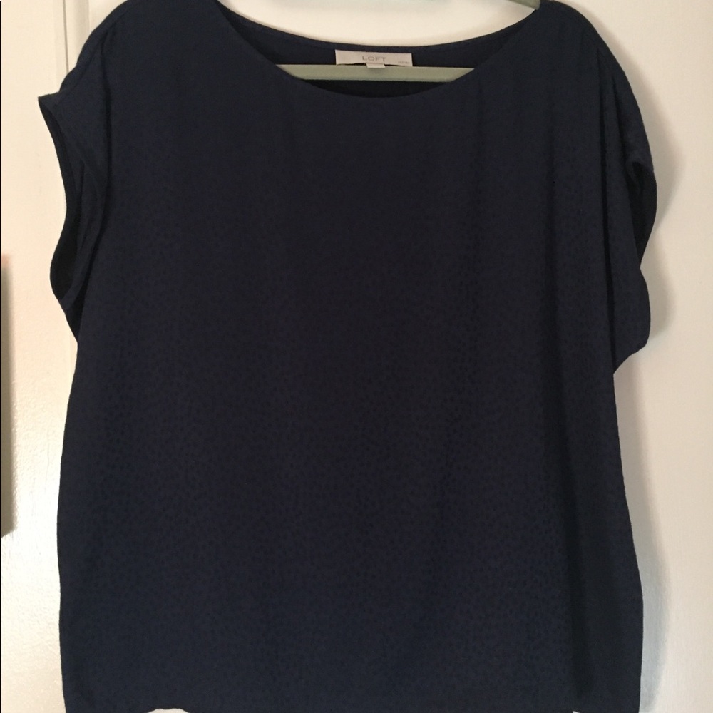 Navy cap sleeve top